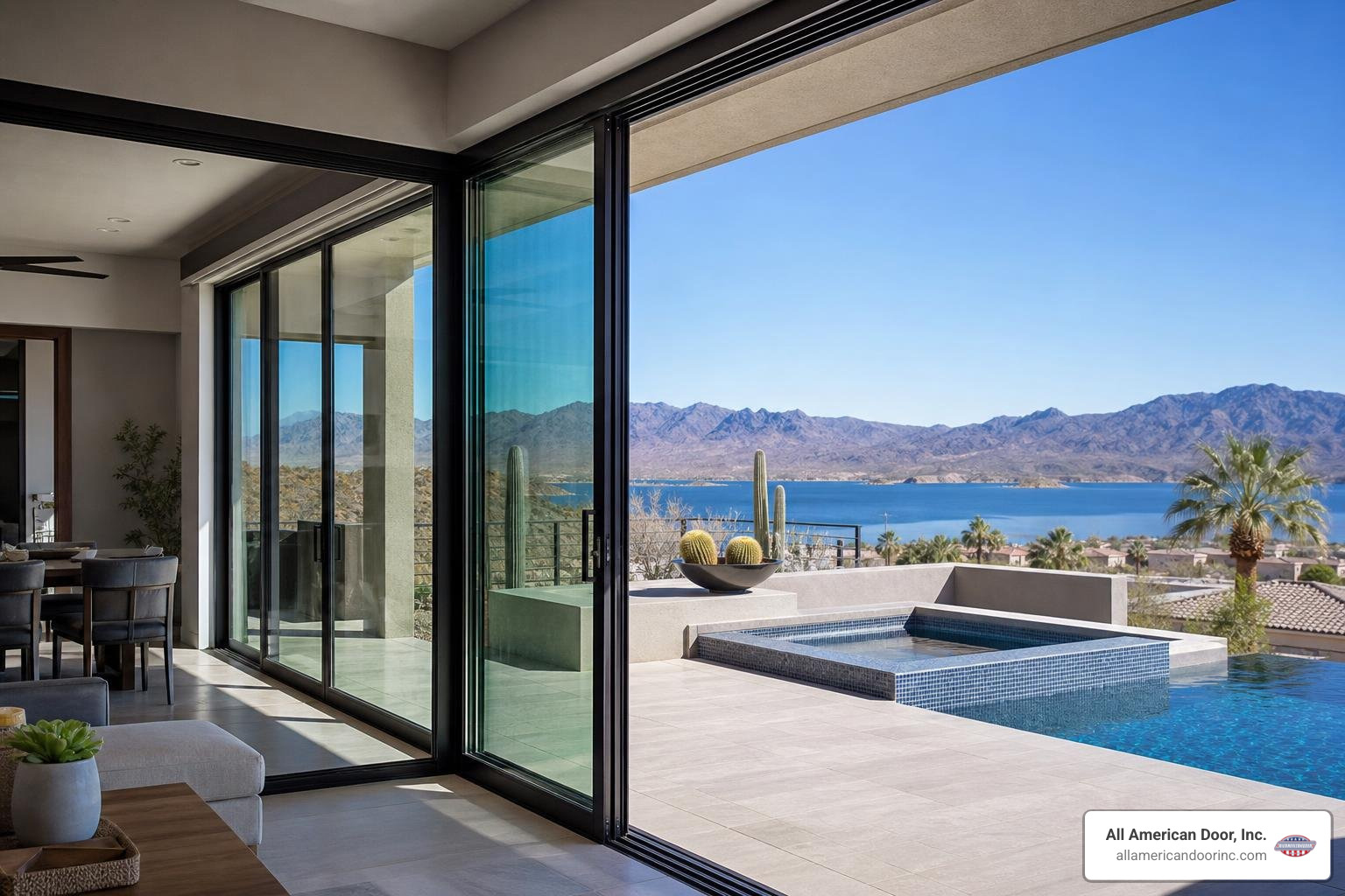 Milgard patio doors Lake Havasu City modern home sliding glass desert climate