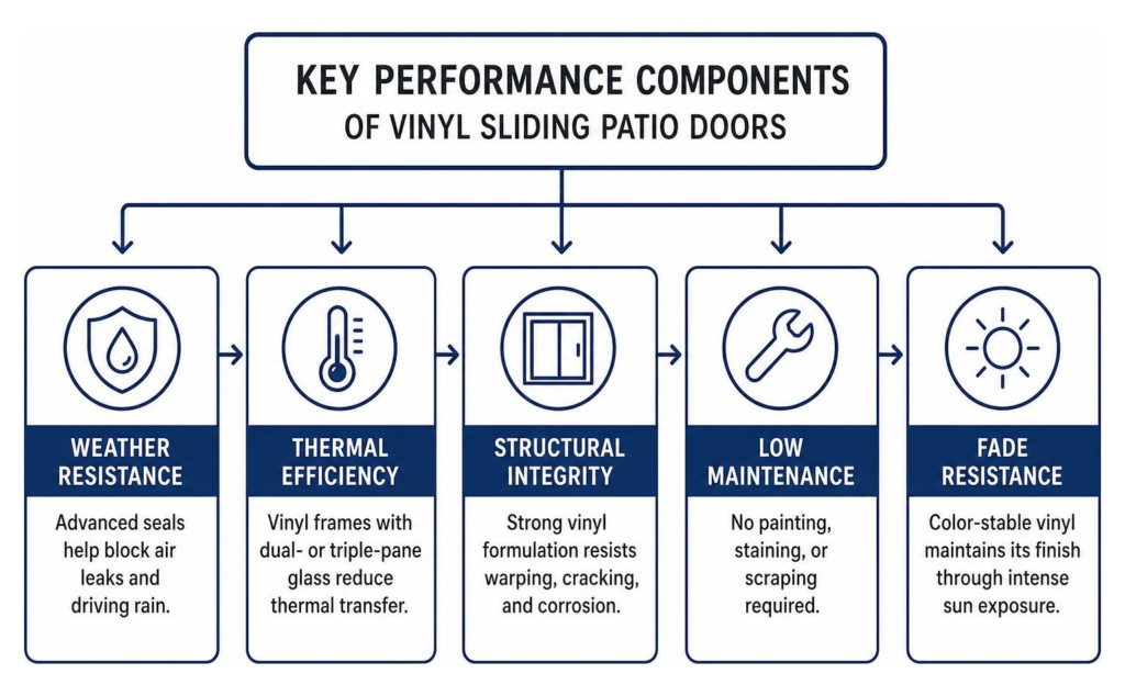 Key performance components of Milgard vinyl doors